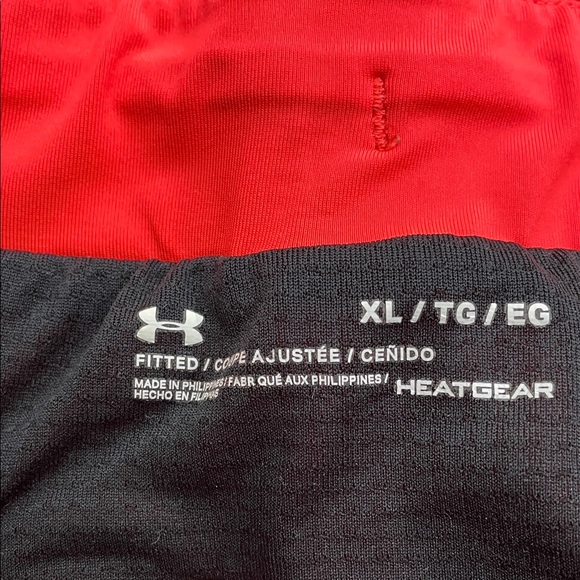 Under Armour Bright Red Men's Athletic Shorts - Picture 2 of 5